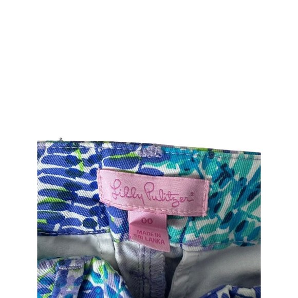 Lilly Pulitzer Columbo Blue Green Purple Pants Ladies Size 00 - Picture 3 of 6